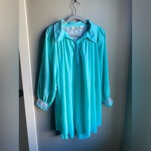 Gold Label Victoria’s Secret Boho night gown/tunic, color Aqua, Size large.